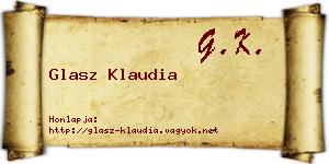 Glasz Klaudia névjegykártya